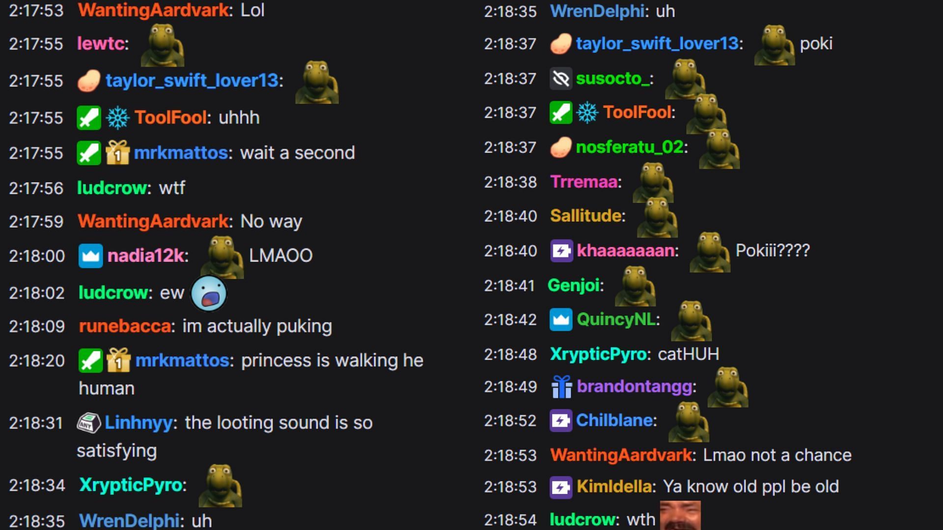 Chat reacting to the discussion (Image via xChocoBars/Twitch)