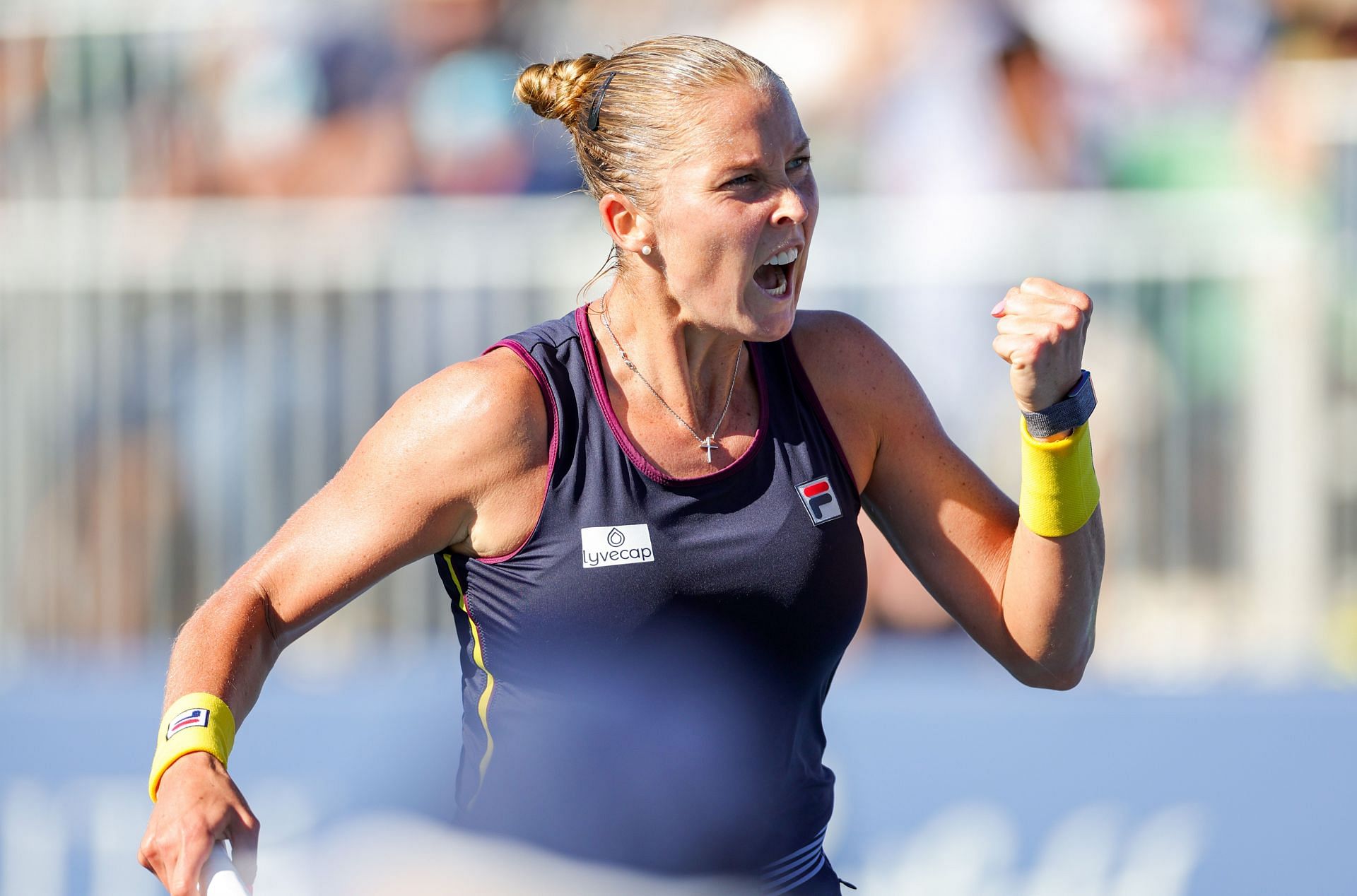 Shelby Rogers in action at the Mubadala Silicon Valley Classic