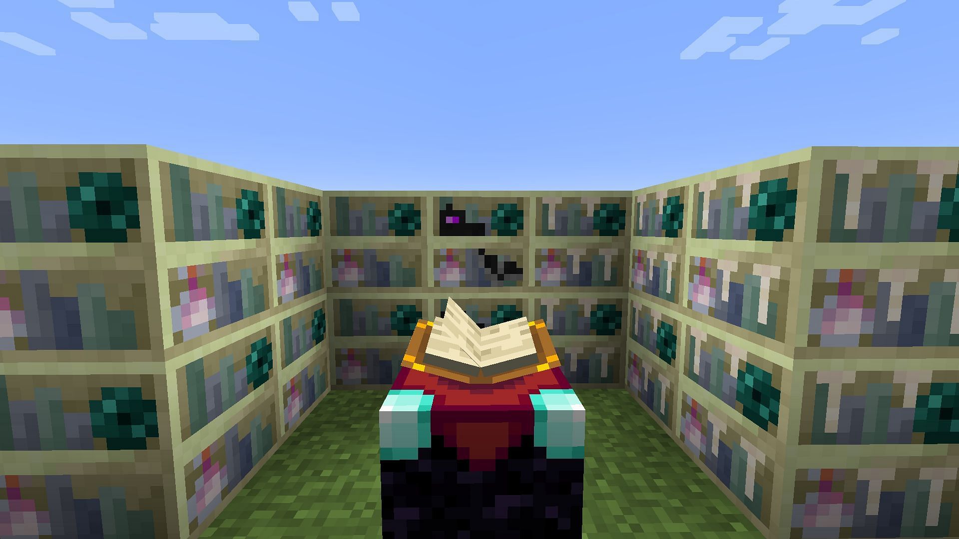 End-themed bookshelves in Apotheosis (Image via Shadows_of_Fire/CurseForge)