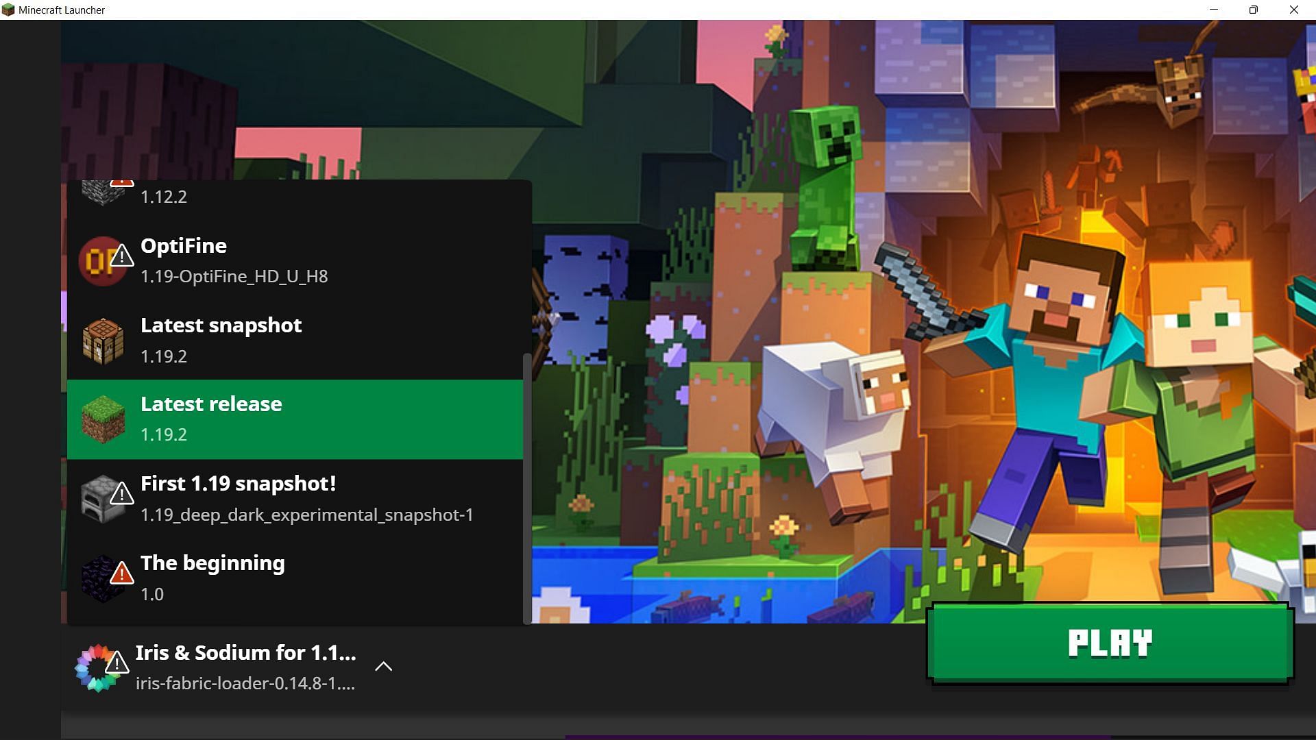 Minecraft 1.19.2 update for Java Edition can be found in the versions list (Image via Sportskeeda)