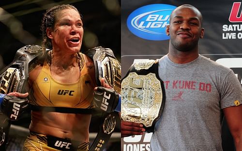 Amanda Nunes (left) and Jon Jones (right) (Images via Getty)