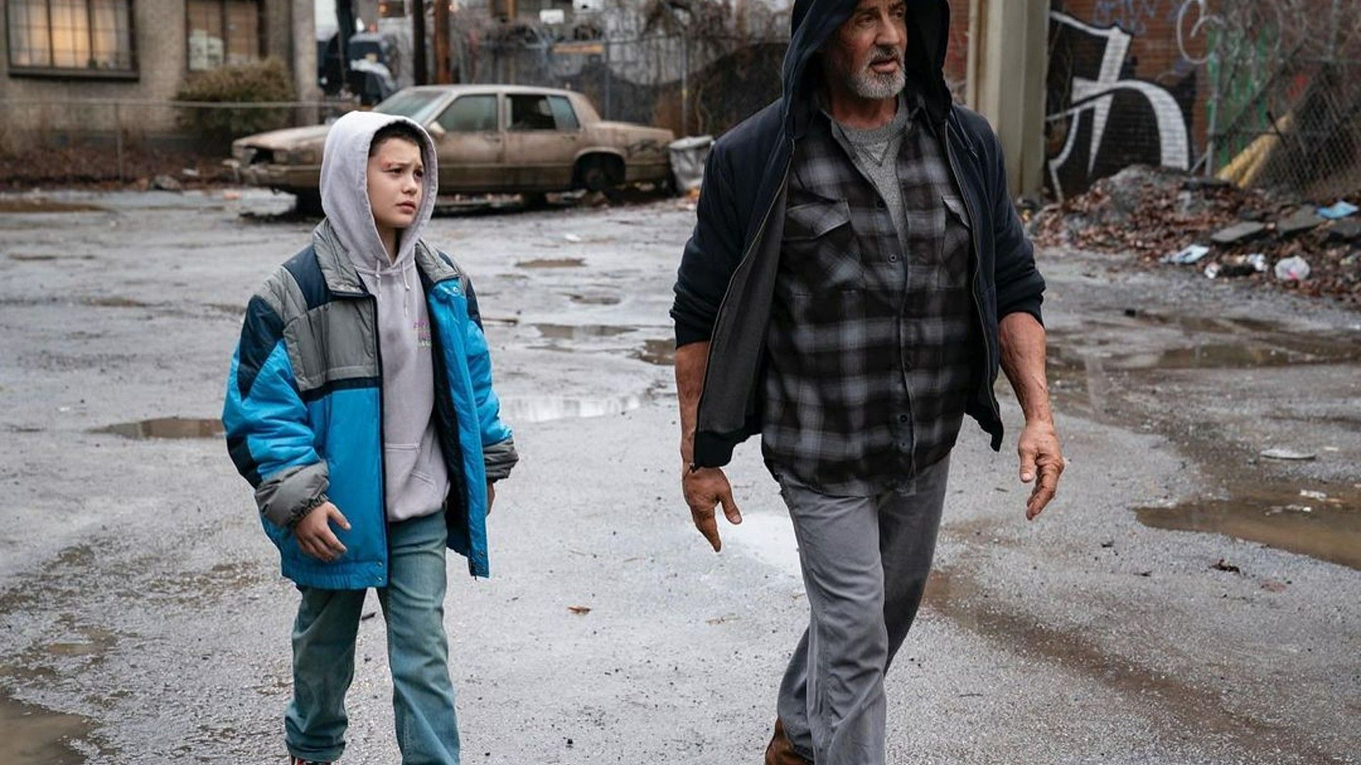 Javon Walton and Sylvester Stallone in the film (Image via Instagram - @samaritanmovie)