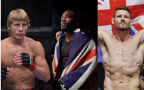 Paddy Pimblett (left), Leon Edwards (center), and Michael Bisping (right) [Images courtesy: left image from Getty Images, center image from ufc.com and right image from mmafighting.com]