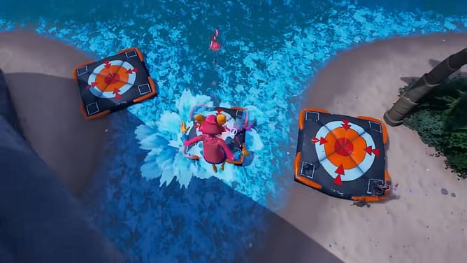 Fortnite: How to bounce on 3 separate Crash Pads without landing