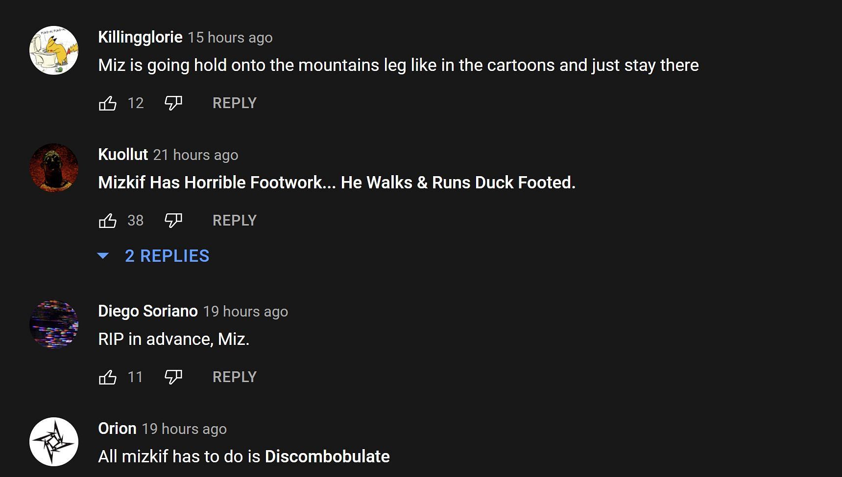 Fans in the YouTube comments section react to the streamer supposedly boxing Haf&thorn;&oacute;r Bj&ouml;rnsson 1/2 (Image via OTKlips/YouTube)