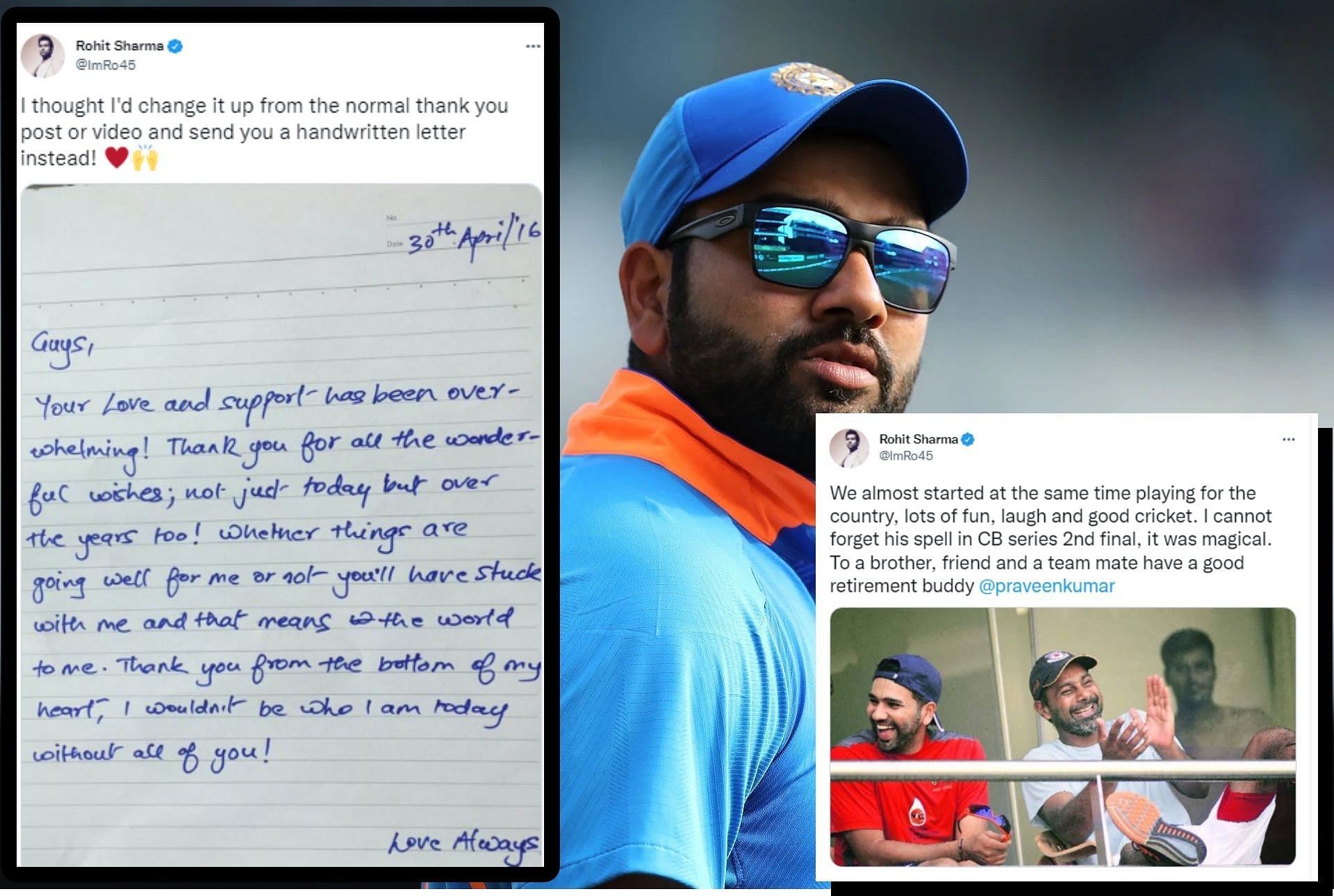 Rohit Sharma has shared emotional notes on social media quite often.