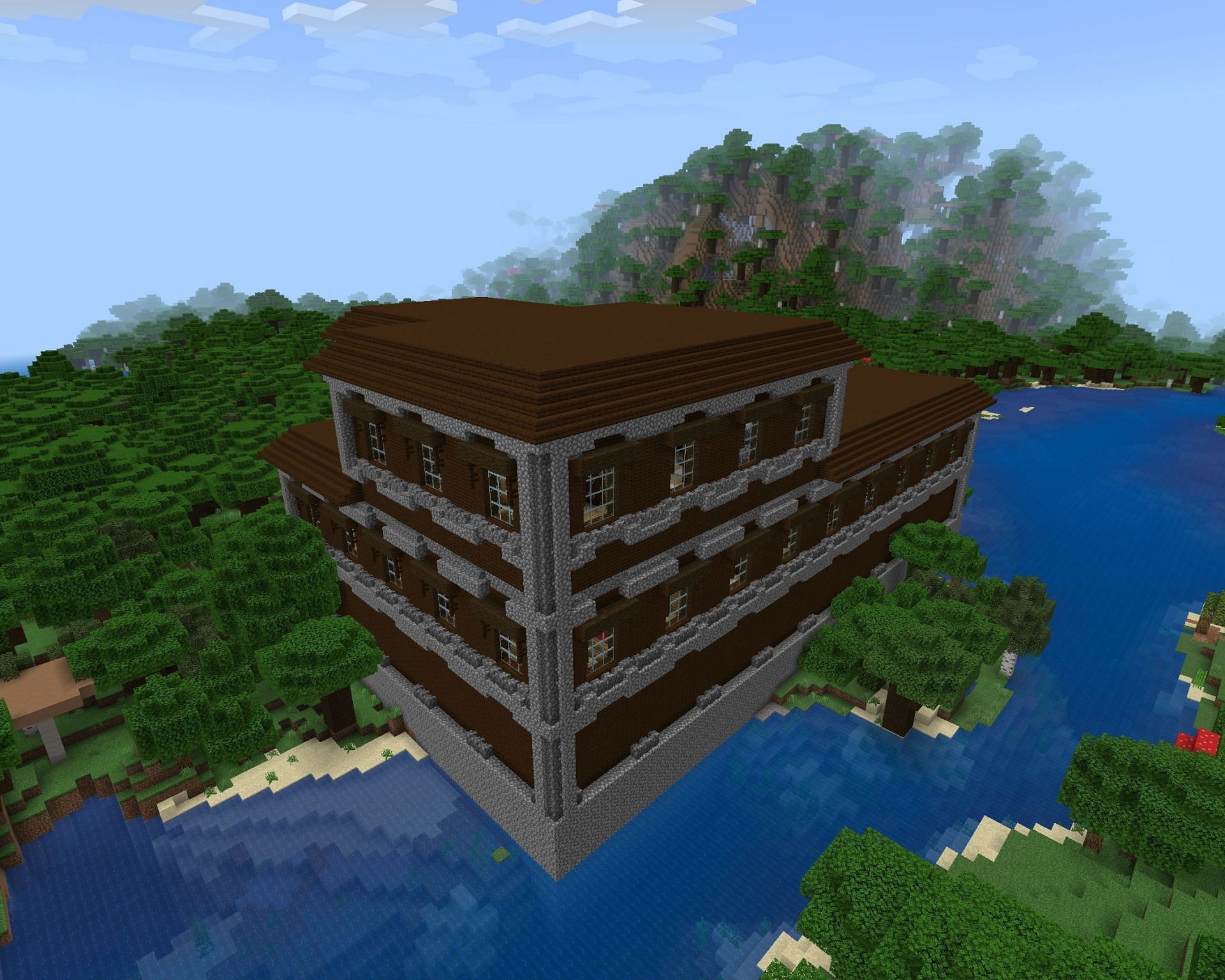 The woodland mansion is relatively close to spawn (Image via Minecraft)