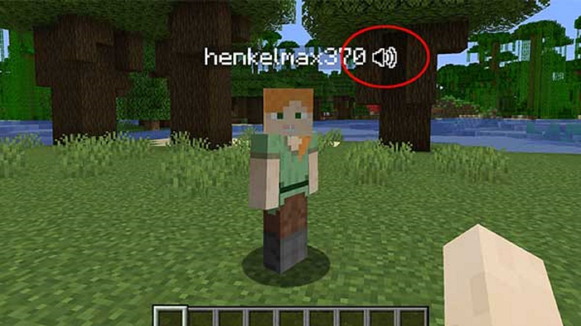 An indicator from the mod showing a player is speaking (Image via Minecraftings)