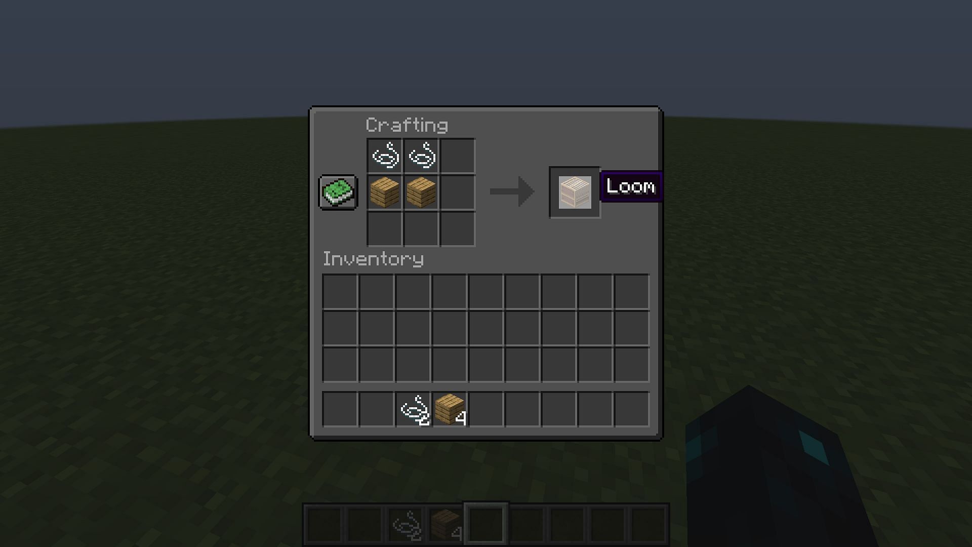 The loom crafting recipe in Minecraft (Image via Mojang)