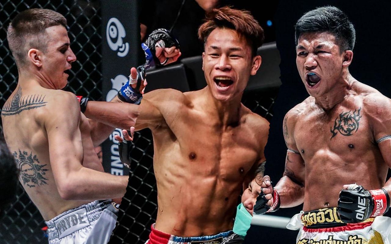 Rittewada (middle) split on Savvas Michael (left) vs Rodtang Jitmuangnon (right) [Credit: ONE Championship]