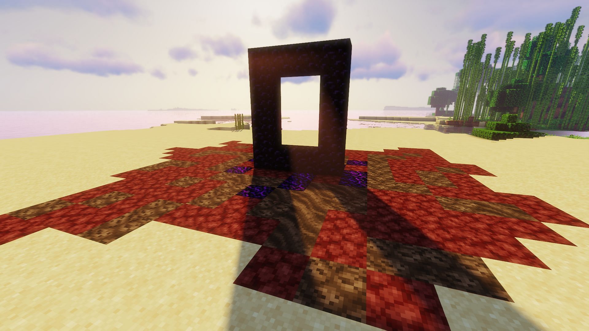 An unlit Nether Portal (Image via Minecraft)