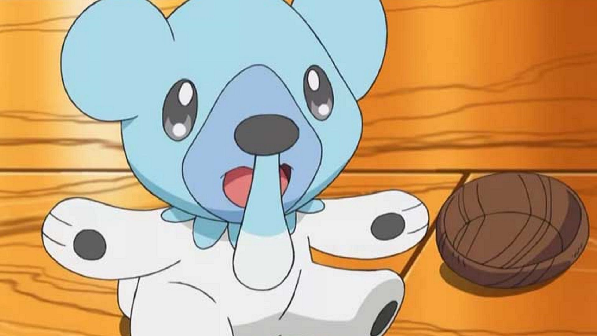 The Ice-type Pokemon Cubchoo in the anime (Image via The Pokemon Company)