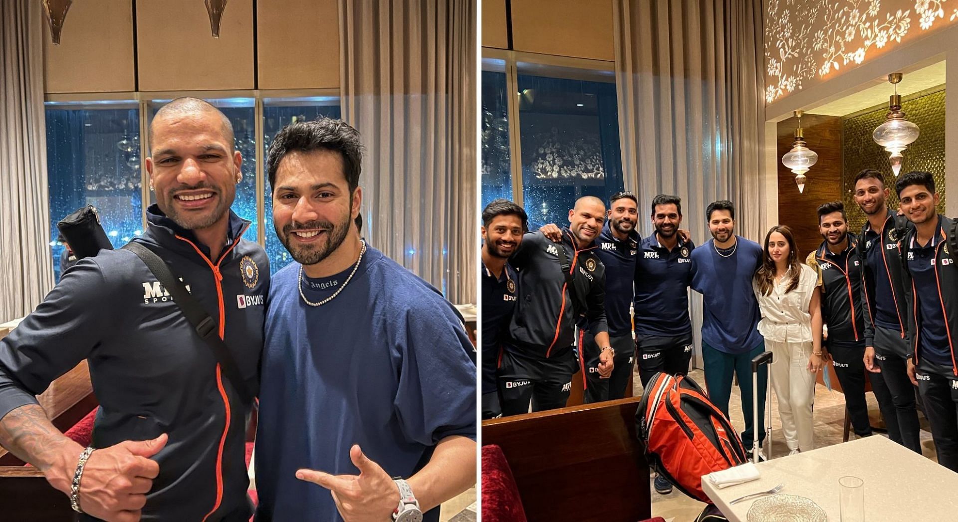 Shikhar &amp; Varun posing with each other. [Pic credits: @varundvn/Instagram]