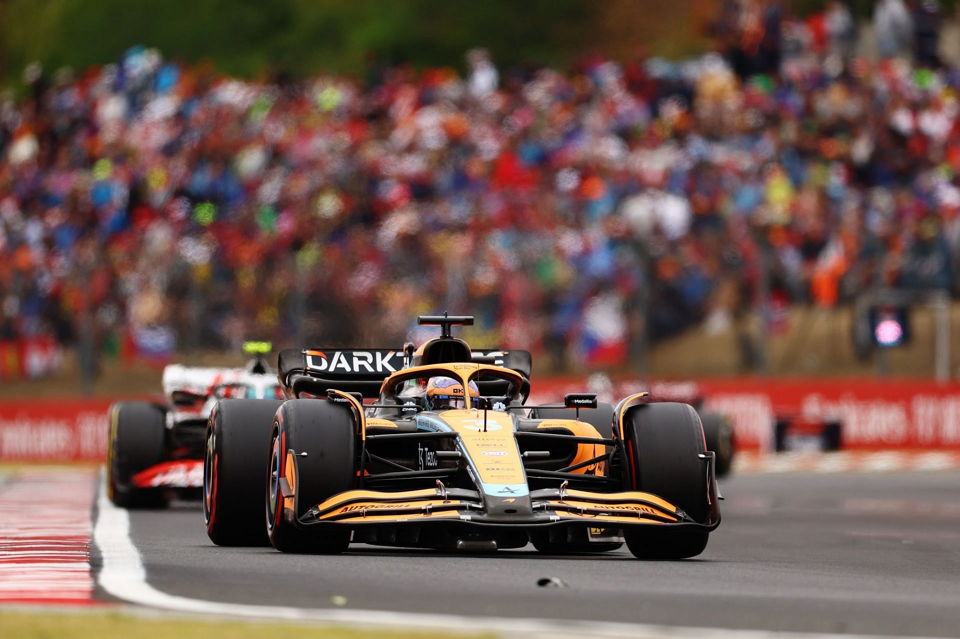 McLaren driver Daniel Ricciardo in action during the 2022 F1 Hungarian GP (Photo by Francois Nel/Getty Images)