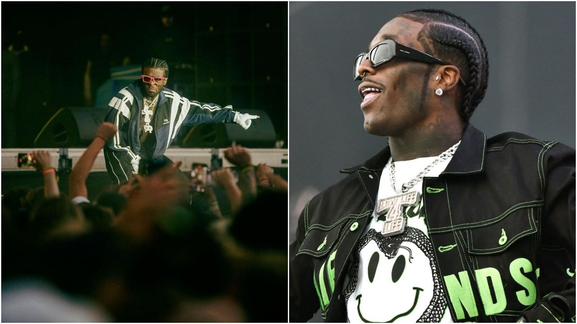 Lil Uzi Vert recently dealt with a fan on stage. (Images via Instagram and Getty)