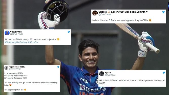 IND vs ZIM 2022: "Shubman Gill era begins now..." - Fans go gaga over Gill as youngster slams maiden ODI hundred