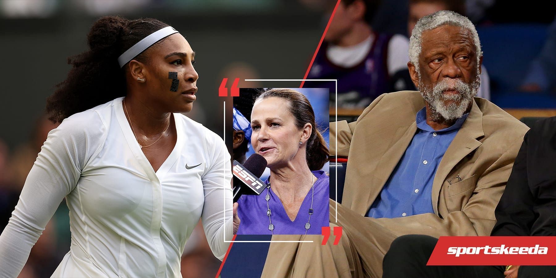 Pam Shriver [inset] believes Serena Williams is the modern-day Bill Russell Enter caption