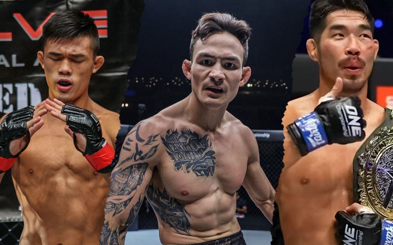  ONE lightweight challenger Christian Lee (L), ONE featherweight king Thanh Le (M) ONE reigning lighweight world champion Ok Rae Yoon (R) [Image credits: ONE Championship]