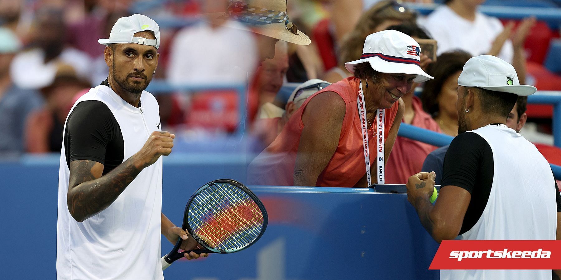Nick Kyrgios sought a fan&#039;s advice during his Citi Open win on Tuesday