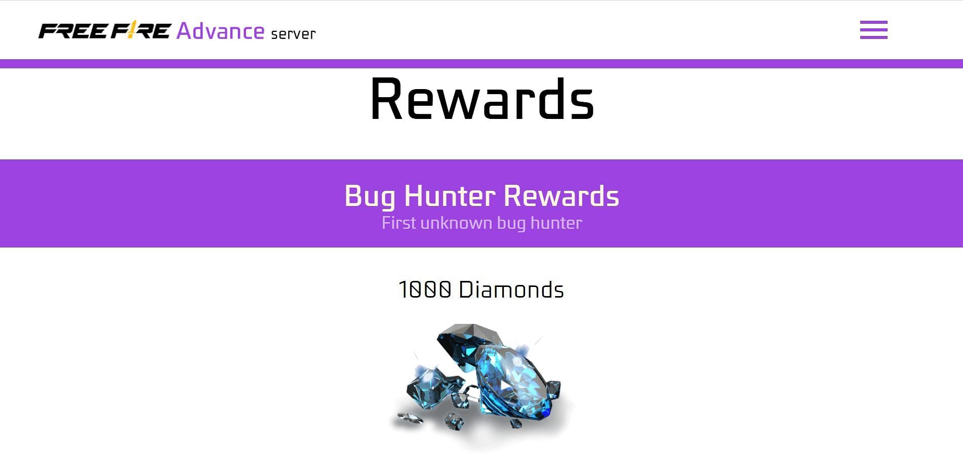 Gamers can earn diamonds by reporting bugs and glitches (Image via Garena)