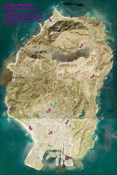 All crime scene locations in GTA Online summer update