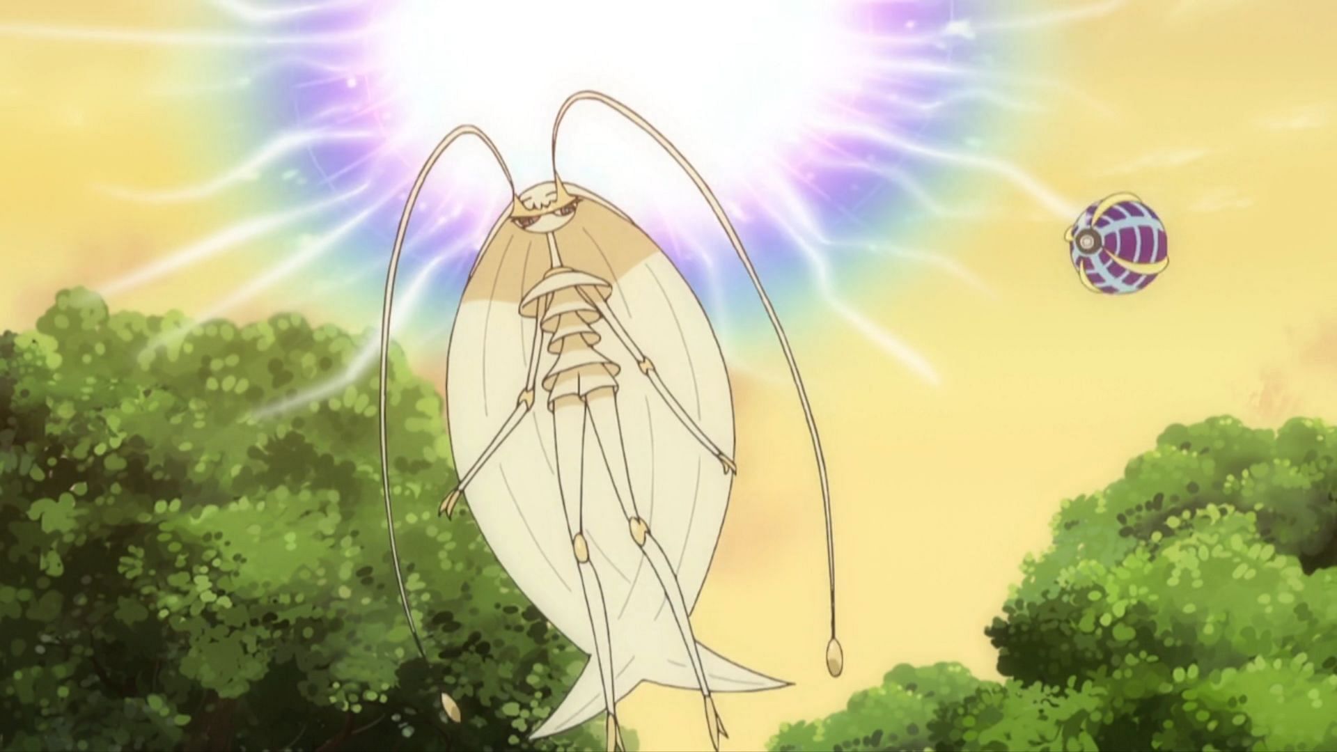 Pheromosa as it appears in the anime (Image via The Pokemon Company)