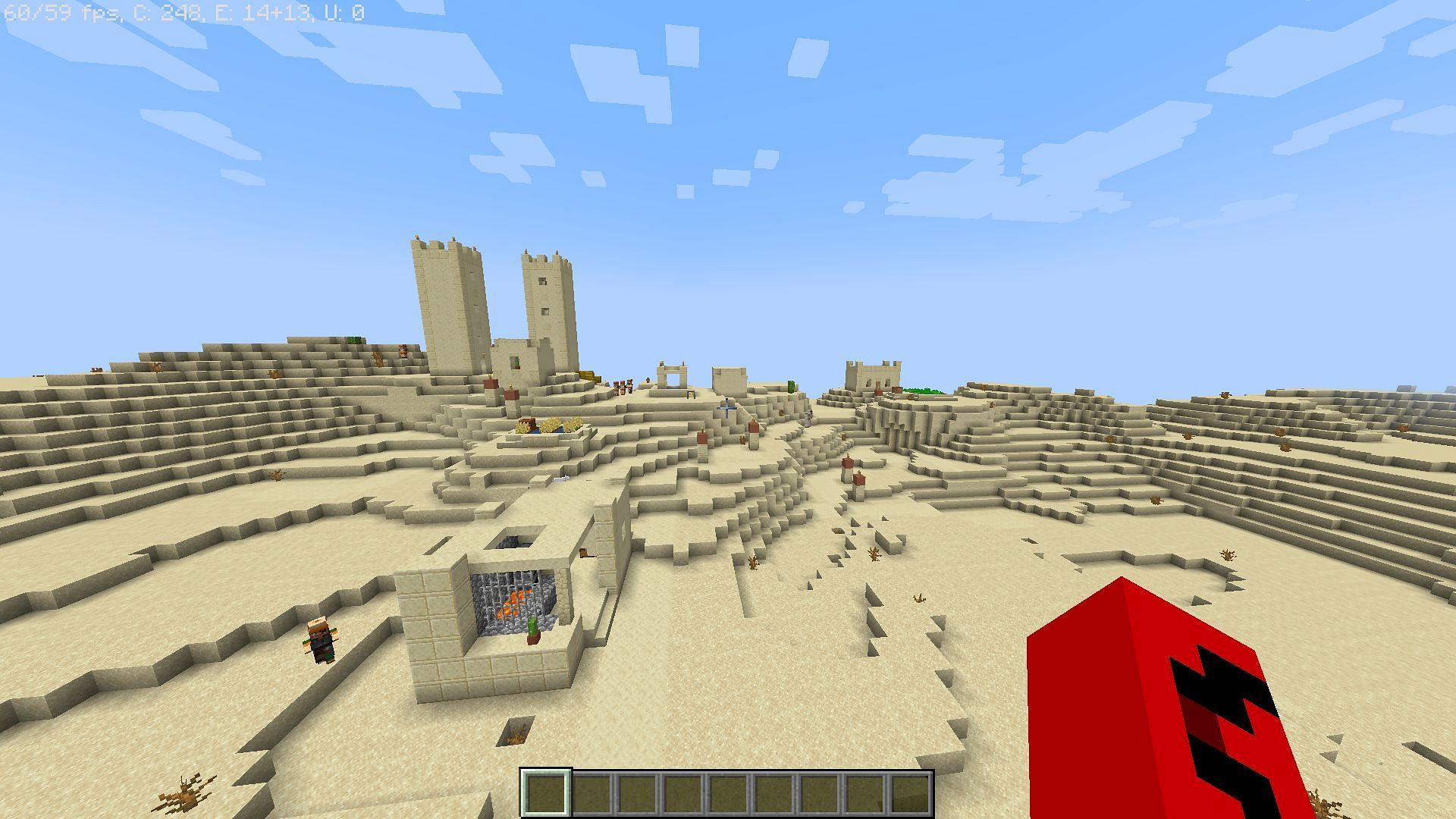 The &quot;desert village&quot; seed (Image via Minecraft)