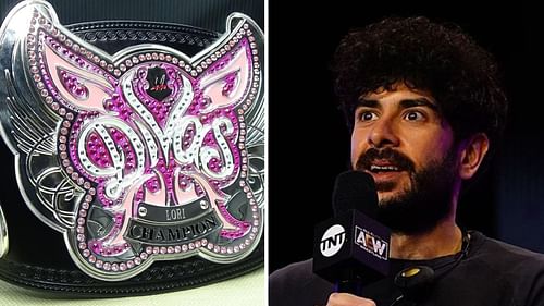 WWE Divas Championship belt (Left), Tony Khan (Right)