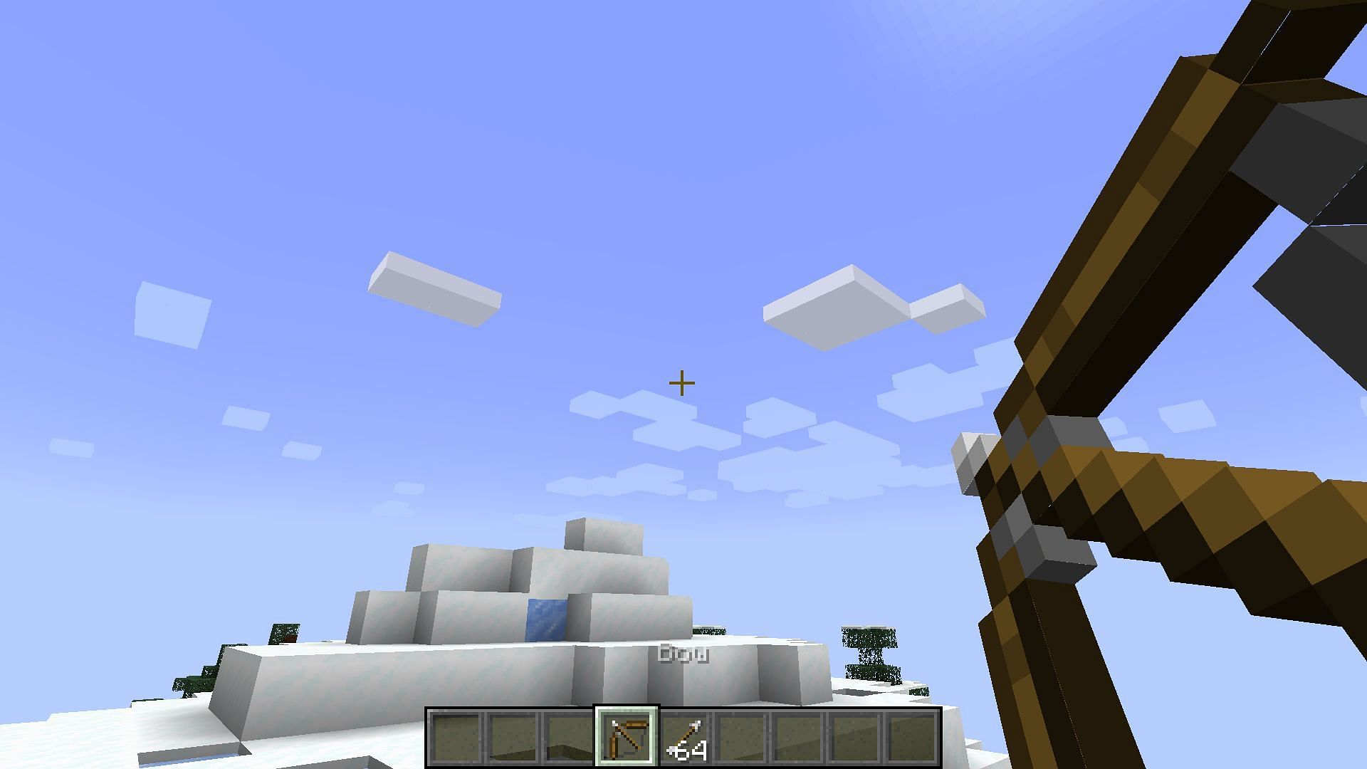 Players should aim higher when the targets are far away (Image via Minecraft)