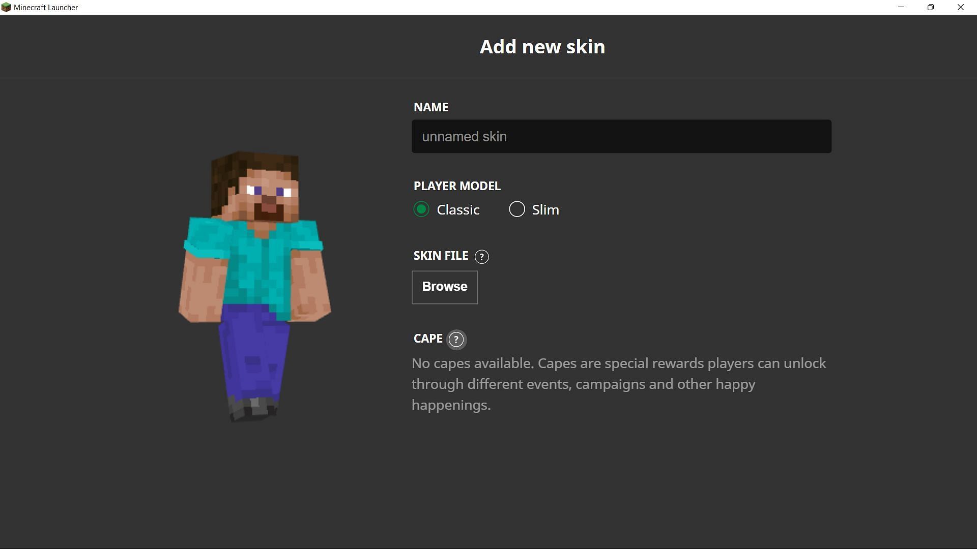 Java Edition capes can be added from the Minecraft launcher itself (Image via Sportskeeda)