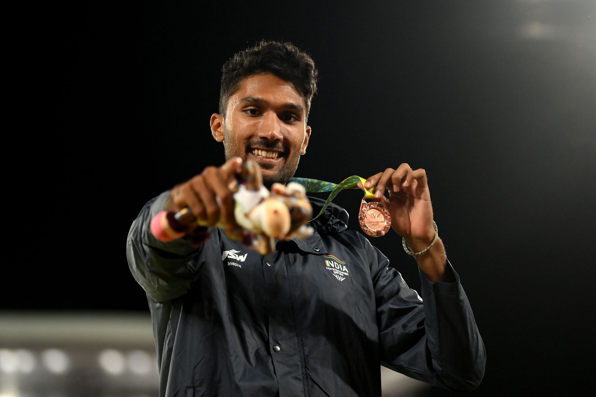 India&#039;s Tejaswin Shankar after winning the bronze medal at CWG 2022. (PC: Getty Images)