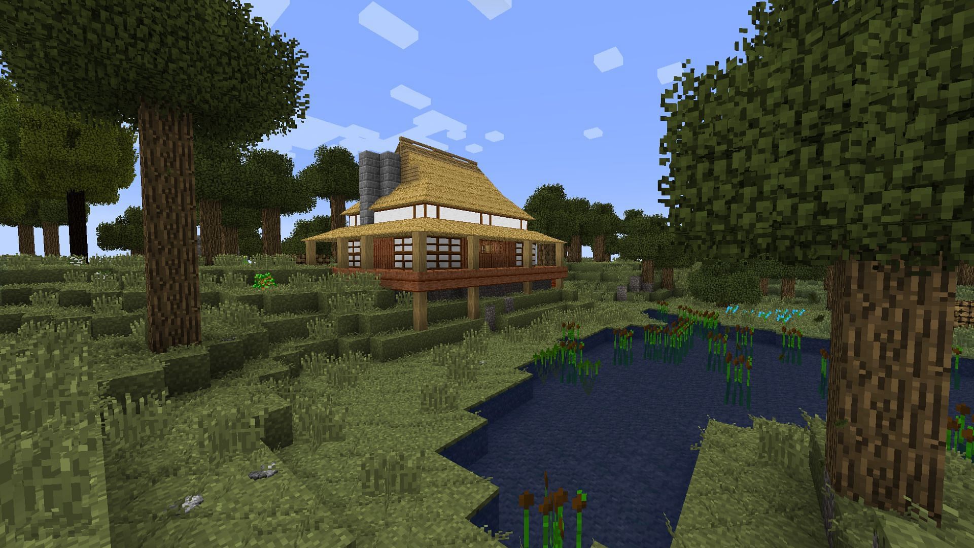 Japenese-style house made in TerraFirmaCraft Minecraft modpack (Image via u/ScrumpfDabogy Reddit)
