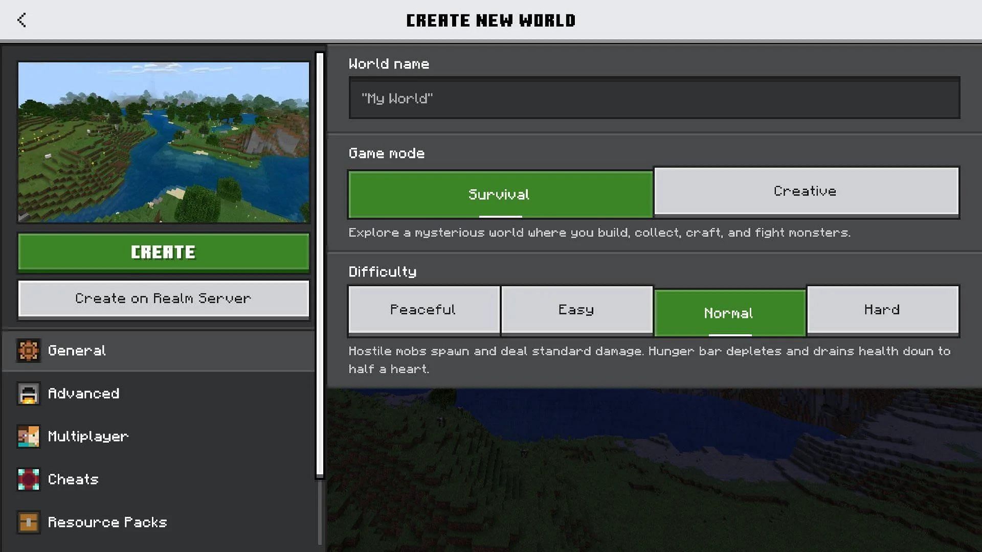New UI while creating a new world in Bedrock Edition (Image via Reddit, u/Semaj12345)