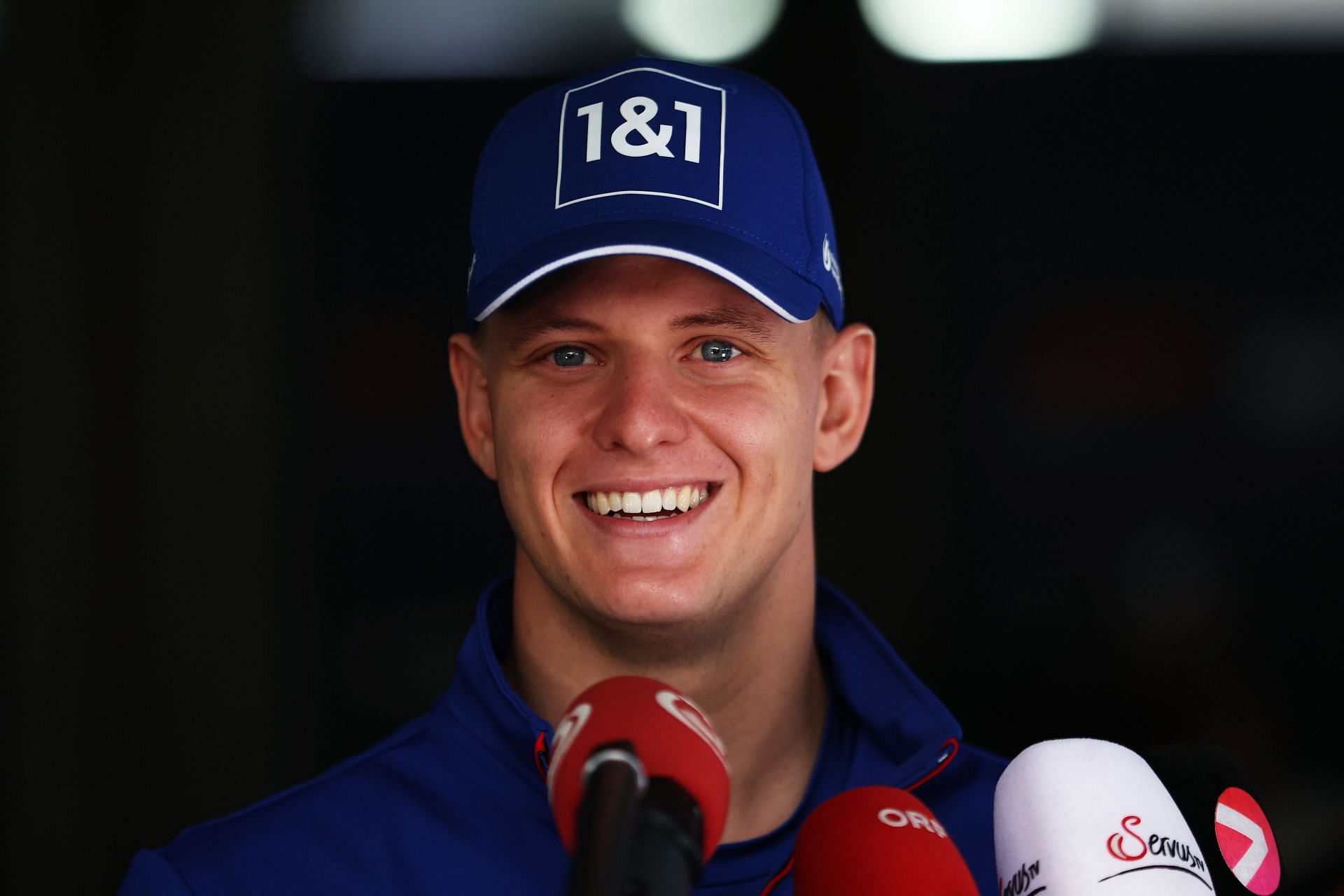 Mick Schumacher of Germany and Haas F1 talks to the media in the Paddock during previews ahead of the F1 Grand Prix of Austria at Red Bull Ring on July 07, 2022 in Spielberg, Austria. (Photo by Bryn Lennon/Getty Images)