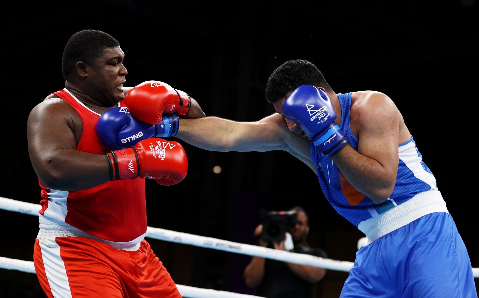 Boxing - Commonwealth Games: Day 7 Sagar Ahlawat during his bout