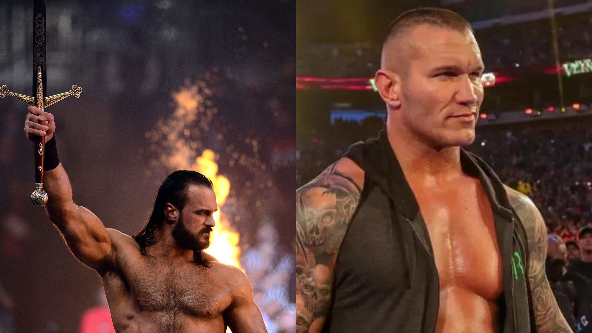 Drew McIntyre (left); Randy Orton (right)