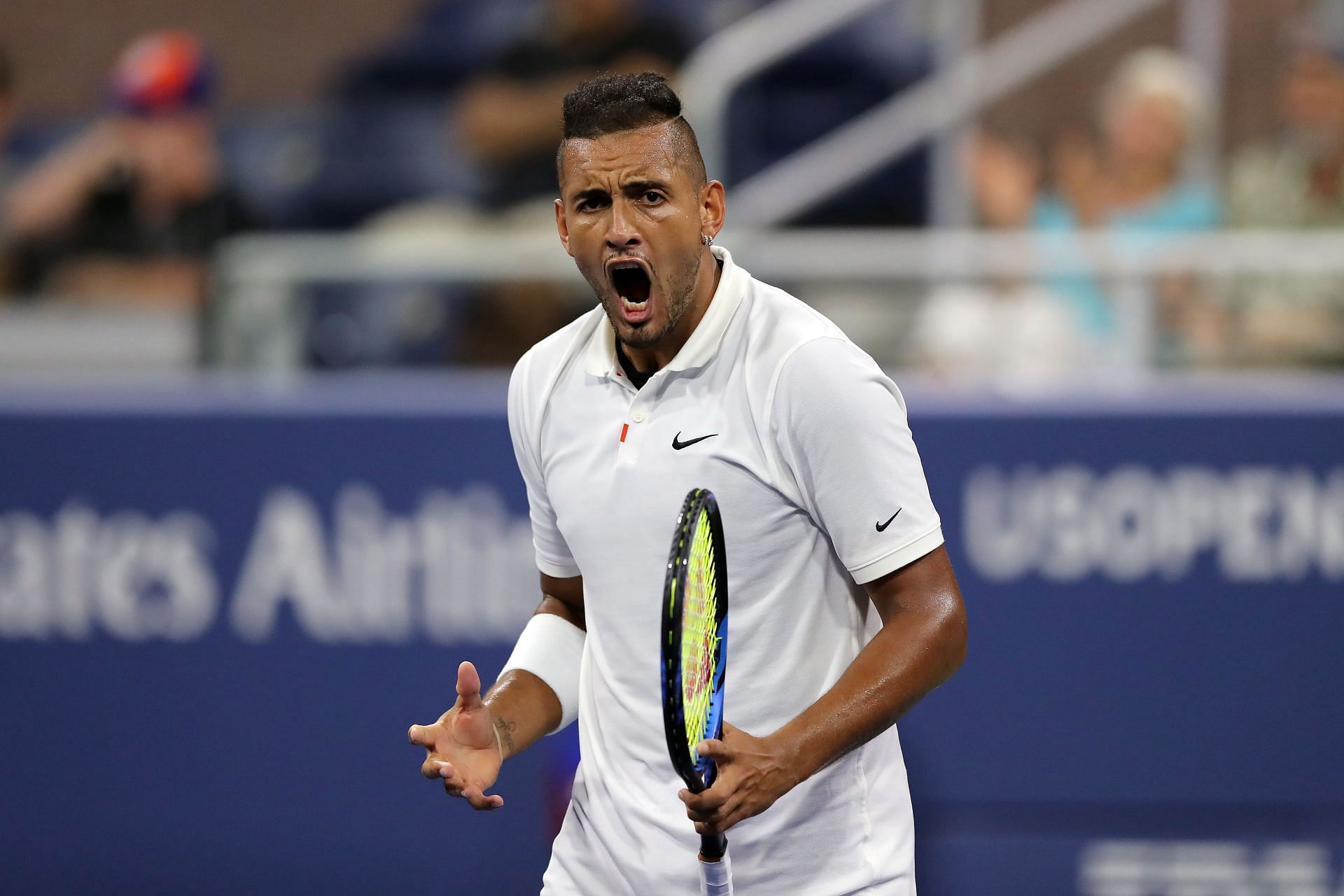 Nick Kyrgios in action at the 2019 US Open