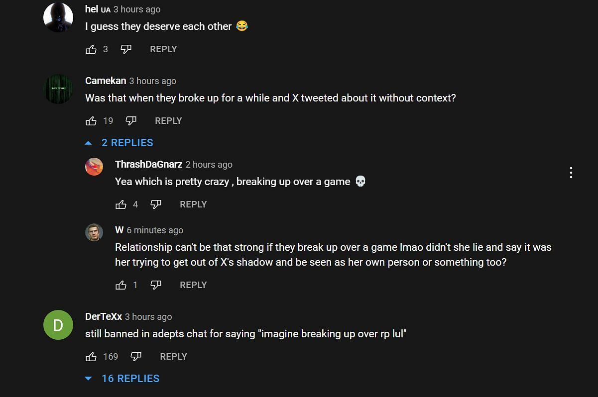 Comments about their past relationship (Image via PepegaWarlord - xQc Clips/YuuTube)