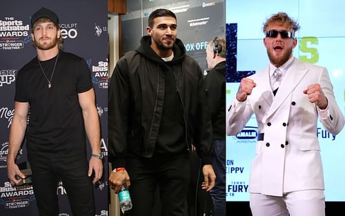 Logan Paul (left), Tommy Fury (center), and Jake Paul (right) (Image credits Getty Images)