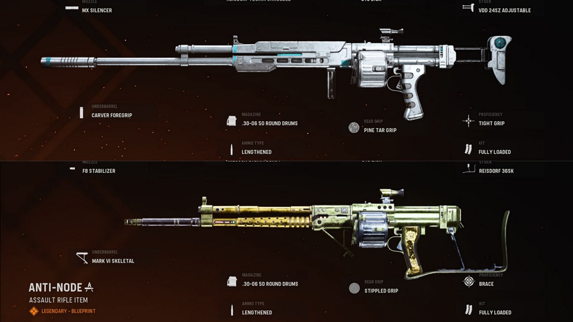 The KG M40 blueprints available in-game (Image via Activision)