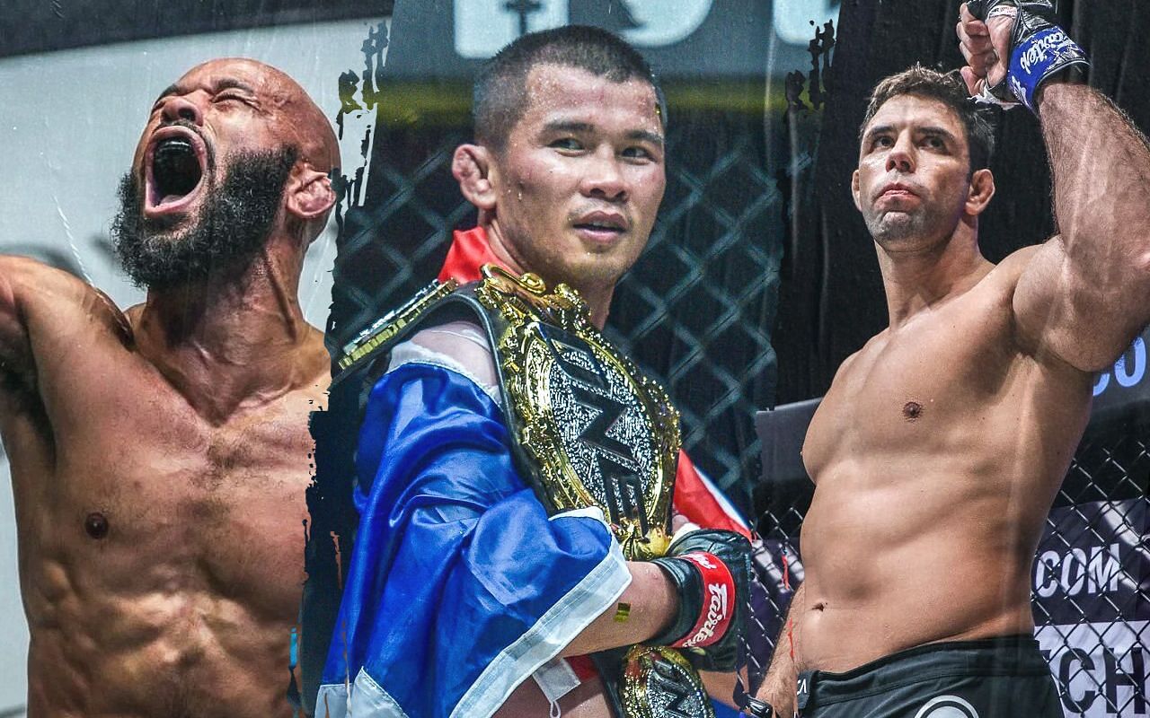 Could Demetrious Johnson (L), Nong-O Gaiyanghadao (C), and Marcus 