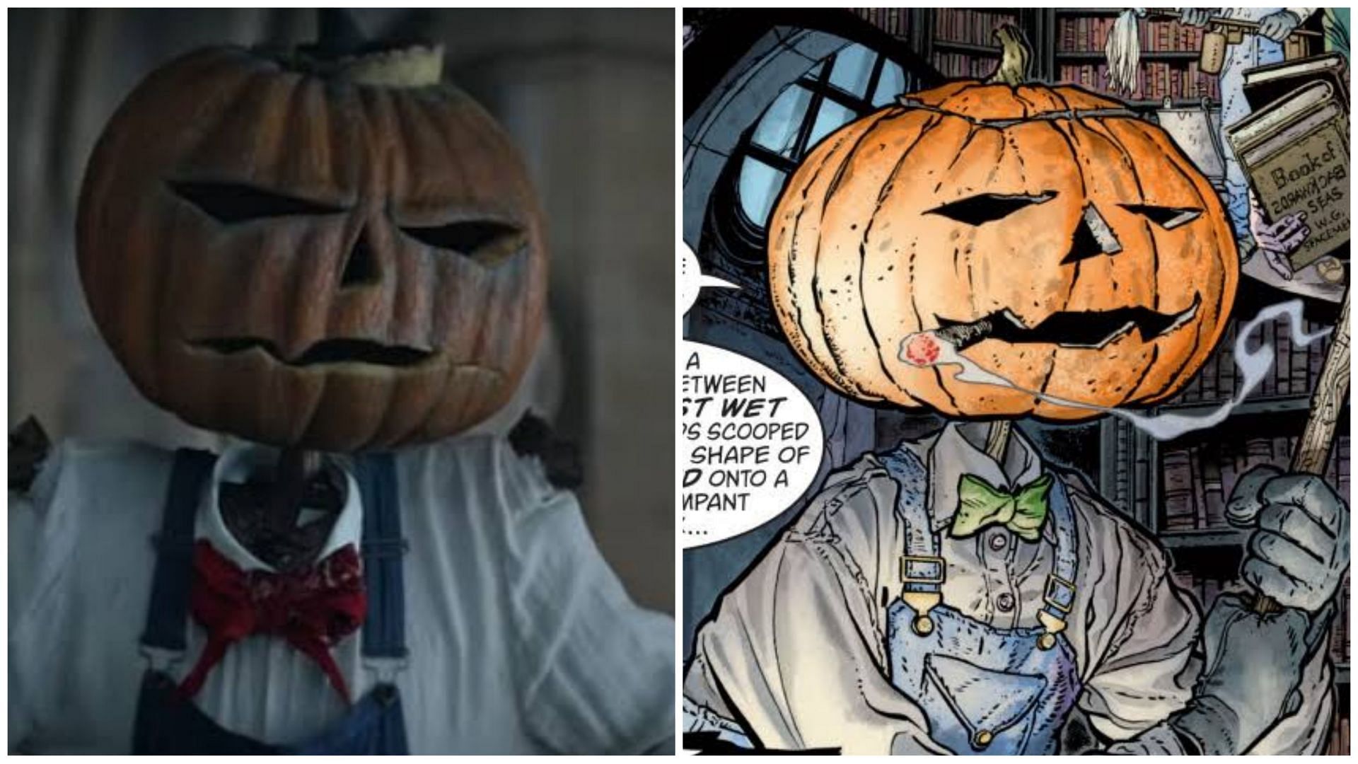 Mervyn Pumpkinhead from the show and the comic (Image via Netflix and DC Comics)