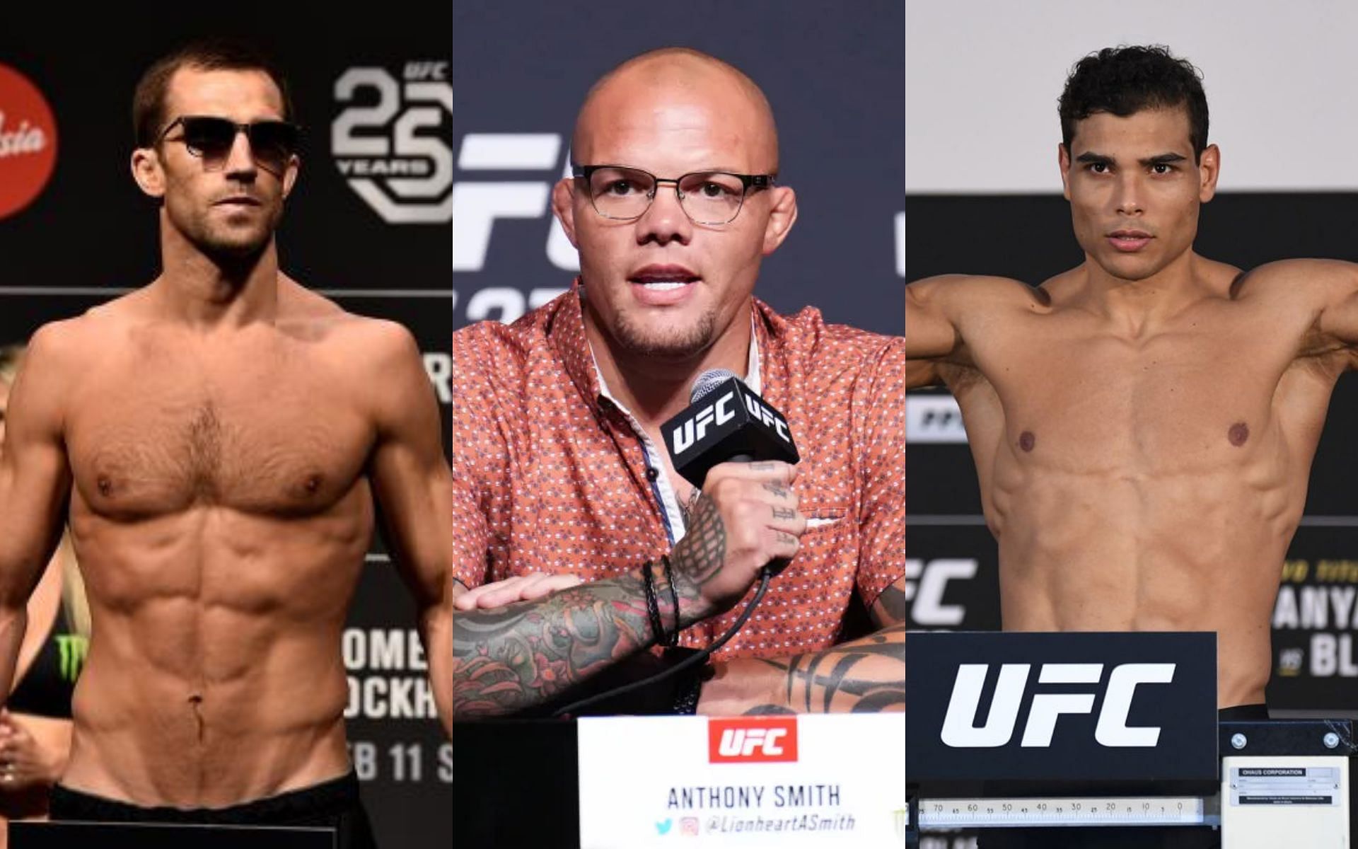 Luke Rockhold (left. Image credit: UFC.com), Anthony Smith (middle. Image credit: Josh Hedges via Getty Images), Paulo Costa (right. Image credit: Zuffa LLC via Getty Images)