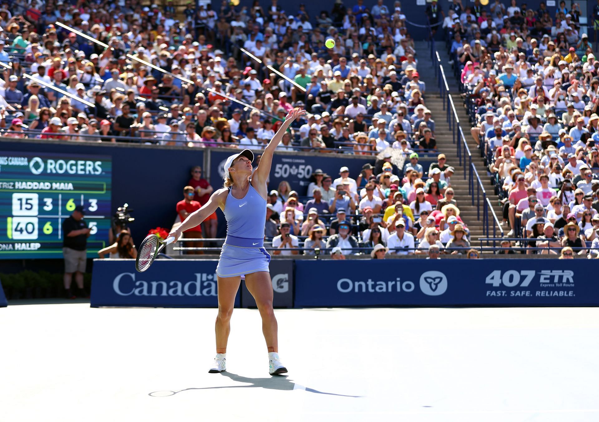 Halep in action at the National Bank Open in Toronto