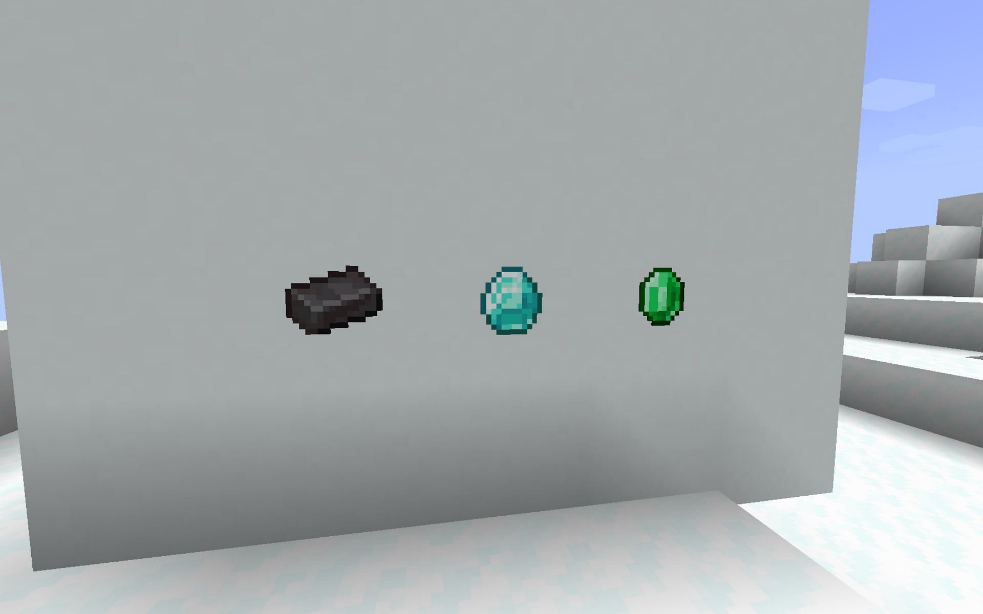 Item hanging on an invisible item frame (Image via Mojang)