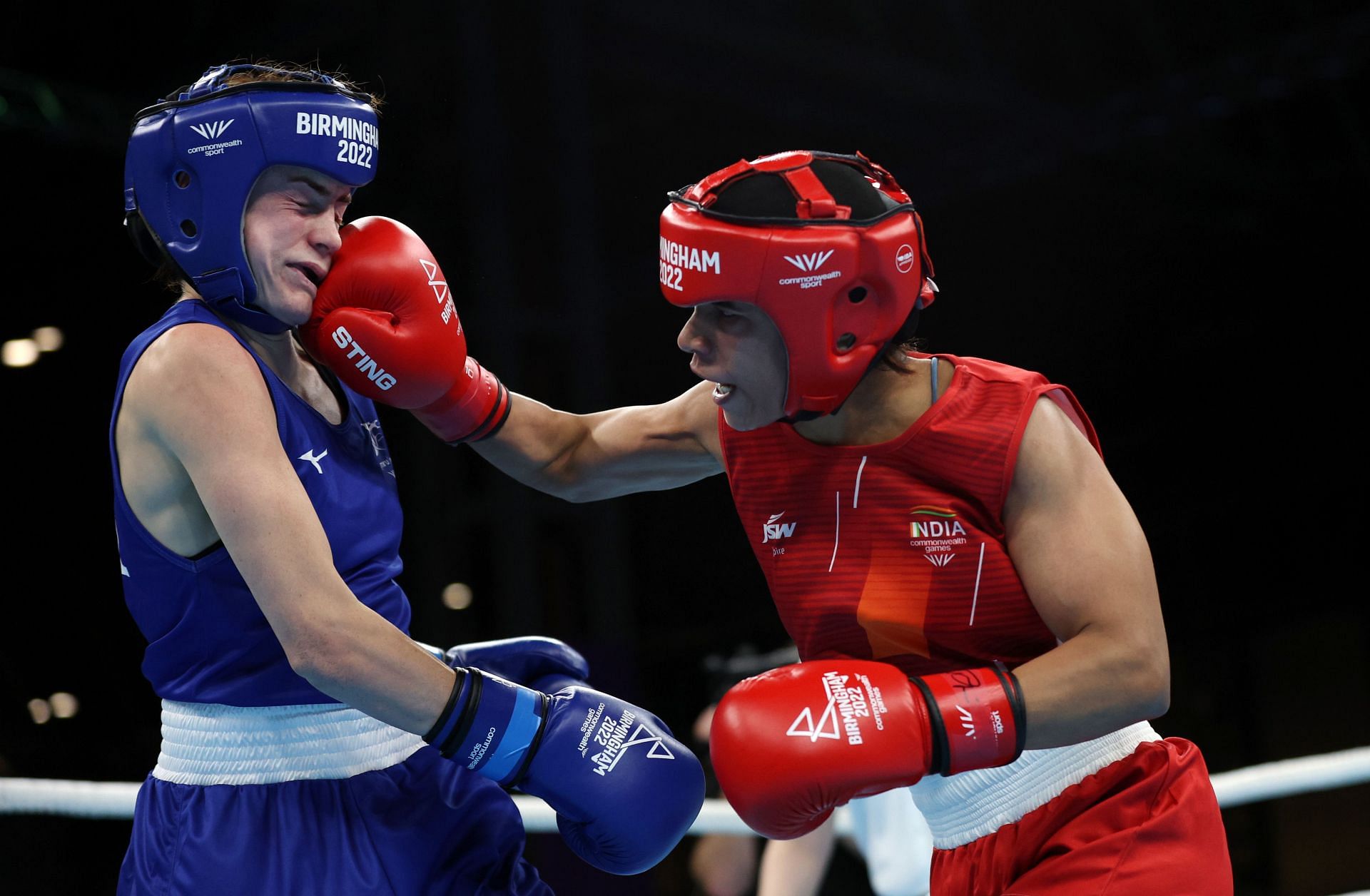 Boxing - Commonwealth Games: Day 6 Nikhat Zareen in action during her quarter-finals