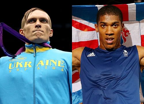 Oleksandr Usyk (left) and Anthony Joshua (right)