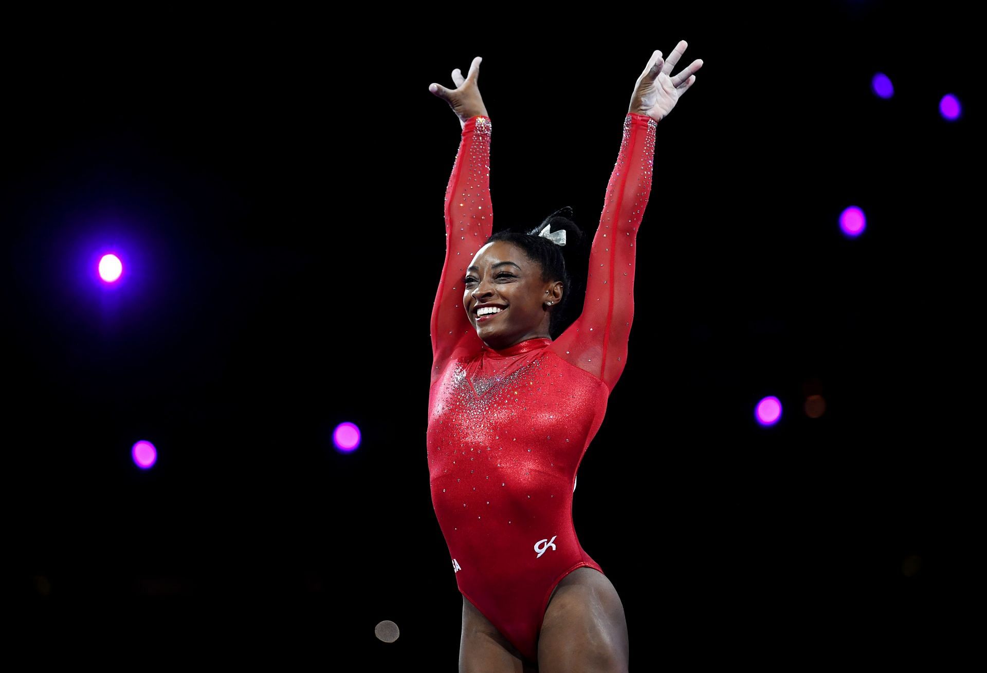 Simone Biles on Day Nine of the 49th FIG Artistic Gymnastics World Championships in 2019 (Image via Getty)