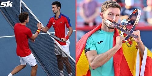 Pablo Carreno Busta after beating Novak Djokovic at the Tokyo Olympics  