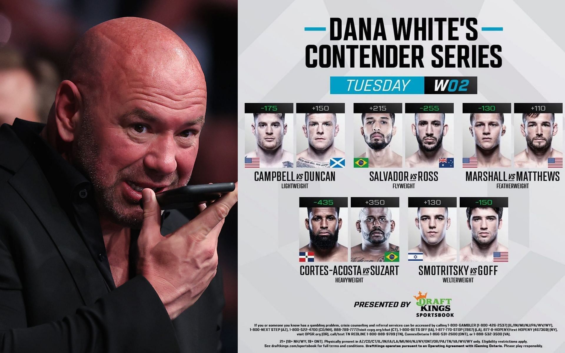 How many fighters won UFC contracts in second week of Dana White's